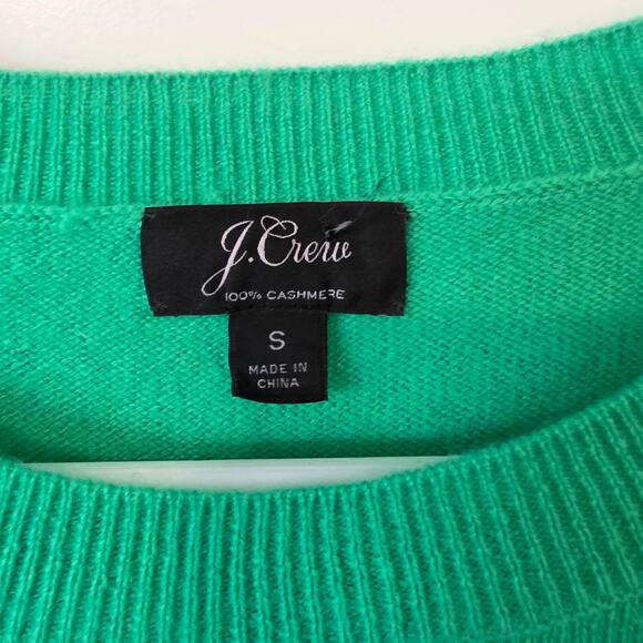 J.Crew Womens Cashmere Crewneck Sweater Size Small Bright Green - Picture 3 of 3